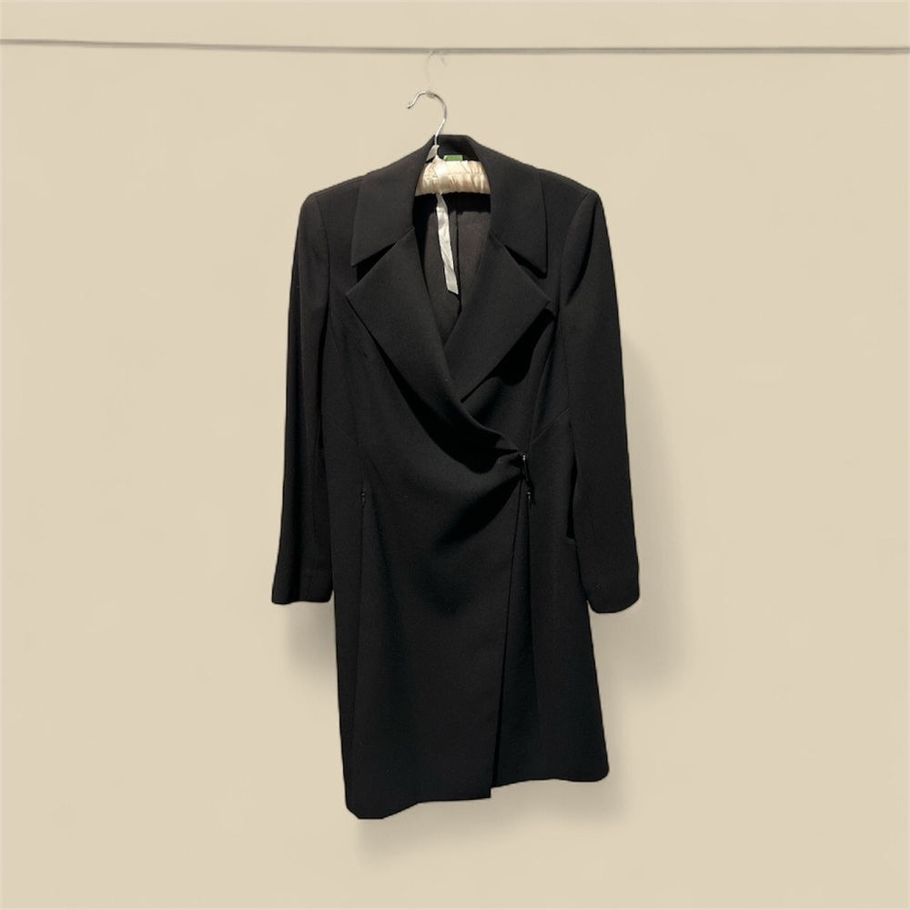 Elegant Black Blazer Coat Dress